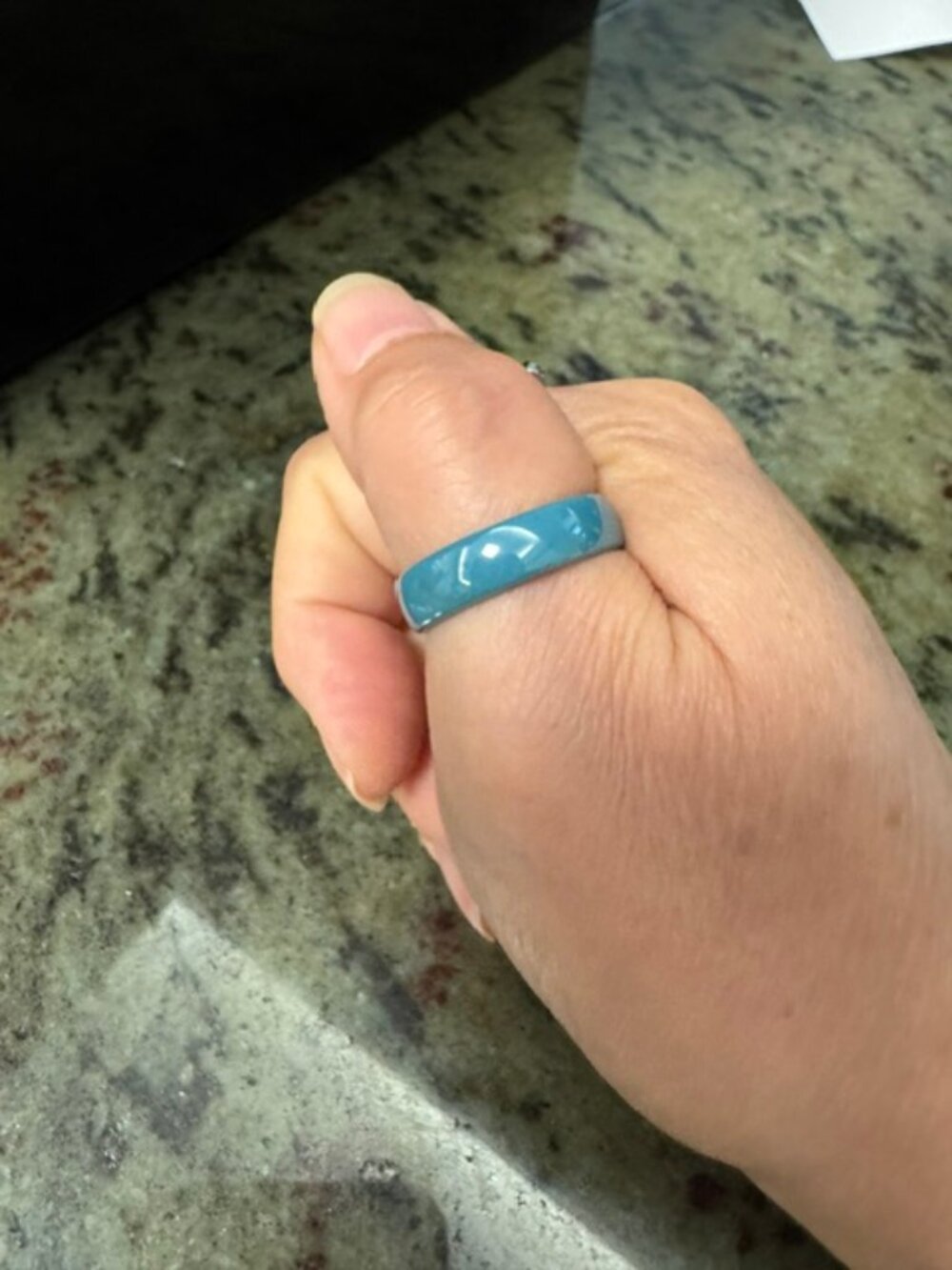 Teal Colored Ceramic Band Ring Size 10 - New with Tags
